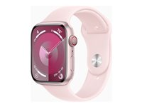 Apple Watch Series 9 (GPS + Cellular) - pink aluminum - smart klocka med sportband - light pink - 64 GB MRMK3KS/A