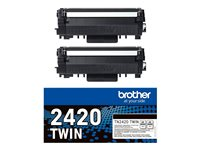 Brother TN2420 TWIN - 2-pack - Lång livslängd - svart - original - tonerkassett - för Brother DCP-L2510, L2530, L2537, L2550, HL-L2350, L2370, L2375, MFC-L2713, L2730, L2750 TN2420TWIN