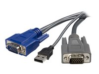 StarTech.com 10 ft Ultra-Thin USB VGA 2-in-1 KVM Cable (SVUSBVGA10) - tangentbords-/video-/muskabel - 3 m SVUSBVGA10