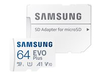 Samsung EVO Plus MB-MC64KA - flash-minneskort - 64 GB - mikroSDXC UHS-I MB-MC64KA/EU