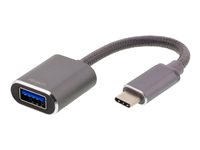 DELTACO - USB typ C-adapter - 24 pin USB-C till USB typ A - 11 cm USBC-1279