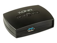 Lindy 4 Port USB 3.0 Switch - USB-växel - 4 portar 43144