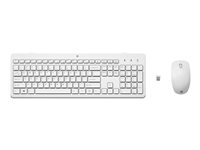 HP 230 - sats med tangentbord och mus - AZERTY - belgisk - vit Inmatningsenhet 3L1F0AA#AC0