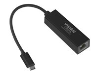 Vision TC-USBCETH/BL - nätverksadapter - USB-C 3.1 - Gigabit Ethernet x 1 TC-USBCETH/BL