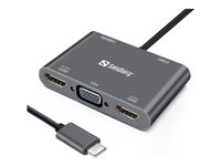 Sandberg USB-C Dock - dockningsstation - USB-C - VGA, HDMI 136-35