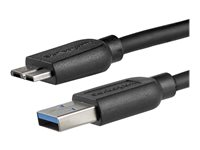 StarTech.com Slim Micro USB 3.0 kabel – 2 m - USB-kabel - Micro-USB typ B till USB typ A - 2 m USB3AUB2MS