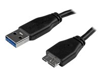StarTech.com Slim Micro USB 3.0 kabel – 0,5 m - USB-kabel - Micro-USB typ B till USB typ A - 50 cm USB3AUB50CMS