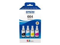 Epson EcoTank 664 - 4-pack - svart, gul, cyan, magenta - original - bläcktank C13T66464A