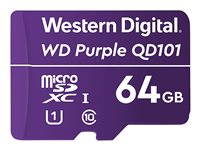 WD Purple SC QD101 WDD064G1P0C - flash-minneskort - 64 GB - mikroSDXC UHS-I WDD064G1P0C