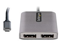 StarTech.com 2-Port USB-C MST Hub, USB Type-C to 2x DisplayPort Multi-Monitor Adapter for Laptop, Dual-DP up to 4K 60Hz w/ DP 1.4 Alt Mode & DSC, HDR, 1ft (30cm) Cable, USB Bus-Powered - Multi-Stream Transport Hub (MST14CD122DP) - video/audiosplitter - 2 portar MST14CD122DP