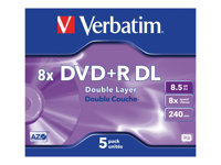 Verbatim - DVD+R DL x 5 - 8.5 GB - lagringsmedier 43541