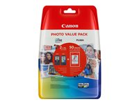 Canon PG-540 XL/CL-541XL Photo Value Pack - 2-pack - Lång livslängd - svart, färg (cyan, magenta, gul) - original - 50 ark - 100 x 150 mm - bläckpatron/papperssats 5222B013