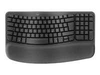 Logitech Wave Keys - tangentbord - med dämpande handflatestöd - QWERTY - grafit 920-012298