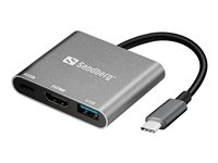 Sandberg USB-C Mini Dock HDMI+USB - dockningsstation - USB - HDMI 136-00