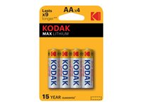 Kodak MAX batteri - 4 x AA-typ - Li 30411517