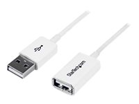 StarTech.com 2m White USB 2.0 Extension Cable Cord - A to A - USB Male to Female Cable - 1x USB A (M), 1x USB A (F) - White, 2 meter (USBEXTPAA2MW) - USB-förlängningskabel - USB till USB - 2 m USBEXTPAA2MW