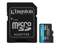 Kingston Canvas Go! Plus - flash-minneskort - 64 GB - mikroSDXC UHS-I SDCG3/64GB