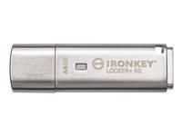 Kingston IronKey Locker+ 50 - USB flash-enhet - 64 GB IKLP50/64GB