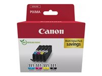 Canon CLI-551 BK/C/M/Y Multipack - 4-pack - svart, cyan, magenta, gul - original - bläcktank 6509B015