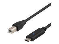 DELTACO - USB typ C-kabel - USB typ B till 24 pin USB-C - 1 m USBC-1014