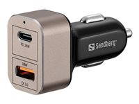 Sandberg strömadapter för bil - USB, 24 pin USB-C - 24 Watt 441-43