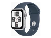 Apple Watch SE (GPS) 2a generation - silver - smart klocka med sportband - stormbl¨ - 32 GB MRE23KS/A