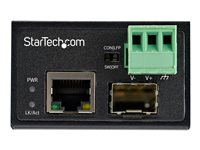 StarTech.com Industrial Fiber to Ethernet Media Converter, 100Mbps SFP to RJ45/Cat6, Singlemode/Multimode Optical Fiber to Copper Network, 12-56V DC, IP-30/ -40 to +75C, Fiber to Ethernet - SFP to RJ45 Converter (IMC100MSFP) - fibermediekonverterare - 10Mb LAN, 100Mb LAN IMC100MSFP