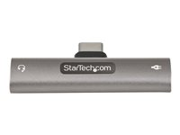 StarTech.com USB-C-ljud- och laddningsadapter - USB-C ljudadapter med TRRS-hörlurs-/headsetuttag på 3,5 mm och 60 W USB Type-C Power Delivery Pass-through-laddare - För telefon/surfplatta/bärbar dator med USB-C - dockningsstation - USB-C CDP235APDM