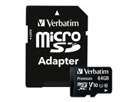 Verbatim Premium - flash-minneskort - 64 GB - mikroSDXC UHS-I 44084