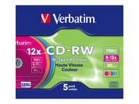 Verbatim DataLifePlus Hi-Speed - CD-RW x 5 - 700 MB - lagringsmedier 43167