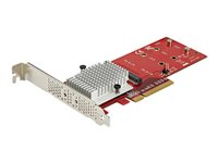 StarTech.com x8 Dual M.2 PCIe NVMe SSD Adapter - PCIe 3.0 - gränssnittsadapter - M.2 Card - PCIe 3.0 x8 - TAA-kompatibel PEX8M2E2