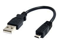StarTech.com 6in Micro USB Cable - A to Micro B - USB to Micro B - USB 2.0 A Male to USB 2.0 Micro-B Male - 6-inches - Black (UUSBHAUB6IN) - USB-kabel - USB till mikro-USB typ B - 15 cm UUSBHAUB6IN