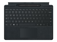 Microsoft Surface Pro Signature Keyboard - tangentbord - med pekplatta, accelerometer, Förvarings- och laddningsfack för Surface Slim Pen 2 - AZERTY - fransk - svart - med Slim Pen 2 Inmatningsenhet 8X8-00004