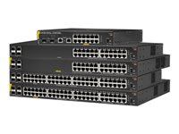 HPE Aruba 6000 24G Class4 PoE 4SFP 370W Switch - switch - 24 portar - Administrerad - rackmonterbar R8N87A