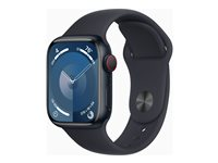 Apple Watch Series 9 (GPS + Cellular) - midnattsaluminium - smart klocka med sportband - midnatt - 64 GB MRHT3KS/A