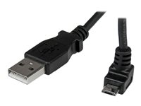 StarTech.com 1m Micro USB Cable Cord - A to Up Angle Micro B - Up Angled Micro USB Cable - 1x USB A (M), 1x USB Micro B (M) - Black (USBAUB1MU) - USB-kabel - mikro-USB typ B till USB - 1 m USBAUB1MU