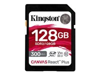 Kingston Canvas React Plus - flash-minneskort - 128 GB - SDXC UHS-II SDR2/128GB