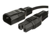 MicroConnect - förlängningskabel för ström - IEC 60320 C14 till IEC 60320 C15 - 1 m PE011410