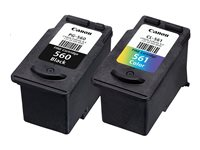 Canon PG-560 / CL-561 Multipack - 2-pack - svart, färg (cyan, magenta, gul) - original - bläckpatron 3713C005