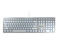 CHERRY KC 6000 SLIM FOR MAC - tangentbord - hela norden - silver Inmatningsenhet JK-1610PN-1