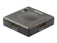 DELTACO HDMI-7002 - video-/ljudomkopplare - 3 portar HDMI-7002
