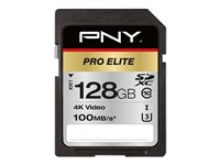 PNY PRO Elite - flash-minneskort - 128 GB - SDXC UHS-I P-SD128U3100PRO-GE