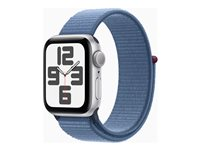 Apple Watch SE (GPS) 2a generation - silver - smart klocka med sportögla - winter blue - 32 GB MRE33KS/A