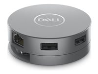 Dell 6-in-1 Multiport Adapter DA305 - dockningsstation - USB-C - HDMI, DP, USB-C - 1GbE DELLDA305Z