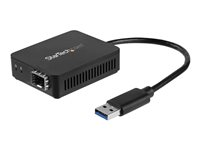 StarTech.com USB 3.0 för fiberoptik-omvandlare - Kompakt USB till öppen SFP-adapter - USB till gigabit-nätverksadapter - Kompatibel med USB 3.0-fiberadapter med multiläge (MMF)/enkelläge Fiber (SMF) - nätverksadapter - USB 3.0 - 1000Base-LX/1000Base-SX x 1 US1GA30SFP