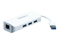 TRENDnet TU3-ETGH3 - nätverksadapter - USB 3.0 - Gigabit Ethernet + USB 3.0 x 3 TU3-ETGH3