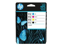 HP 912 - 4-pack - svart, gul, cyan, magenta - original - bläckpatron 6ZC74AE#301