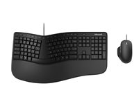 Microsoft Ergonomic Desktop - sats med tangentbord och mus - nordiskt (danska/finska/norska/svenska) - svart Inmatningsenhet RJU-00009