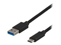 DELTACO - USB typ C-kabel - USB typ A till 24 pin USB-C - 1 m USBC-1152