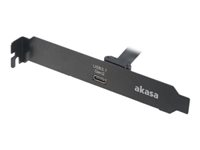 Akasa AK-CBUB37-50BK - USB-panel - 20-stift USB 3.1-överdel till 24 pin USB-C - 50 cm AK-CBUB37-50BK